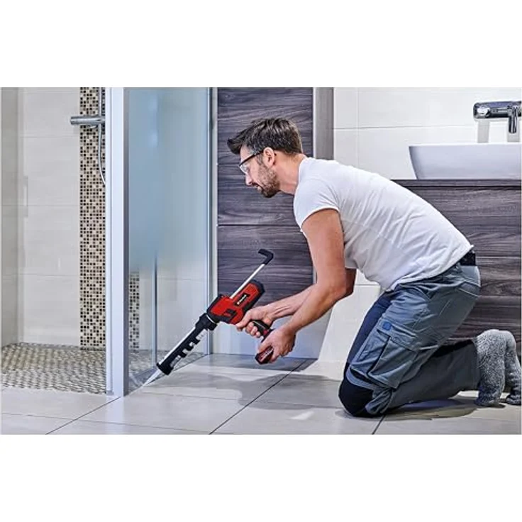 Einhell Akku-Kartuschenpistole TE-SG 18/10 Li, 310 ml für Kartuschen, 2000 N Auspresskraft, rot/schwarz, mit LED-Licht und einstellbarer Auspressgeschwindigkeit, inkl. 1x 4,0 Ah Akku – Bild 9