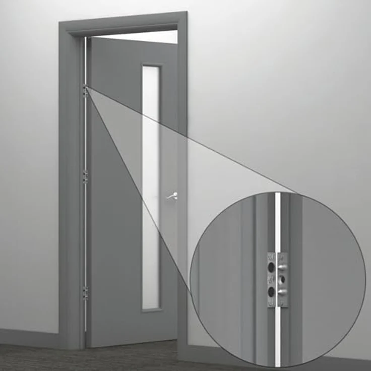 BASI Bändersicherung 2er Set, Türsicherung mit Maueranker, Scharnierseitensicherung aus verzinktem Stahl, optimaler Schutz für Holz-Türen – Bild 3