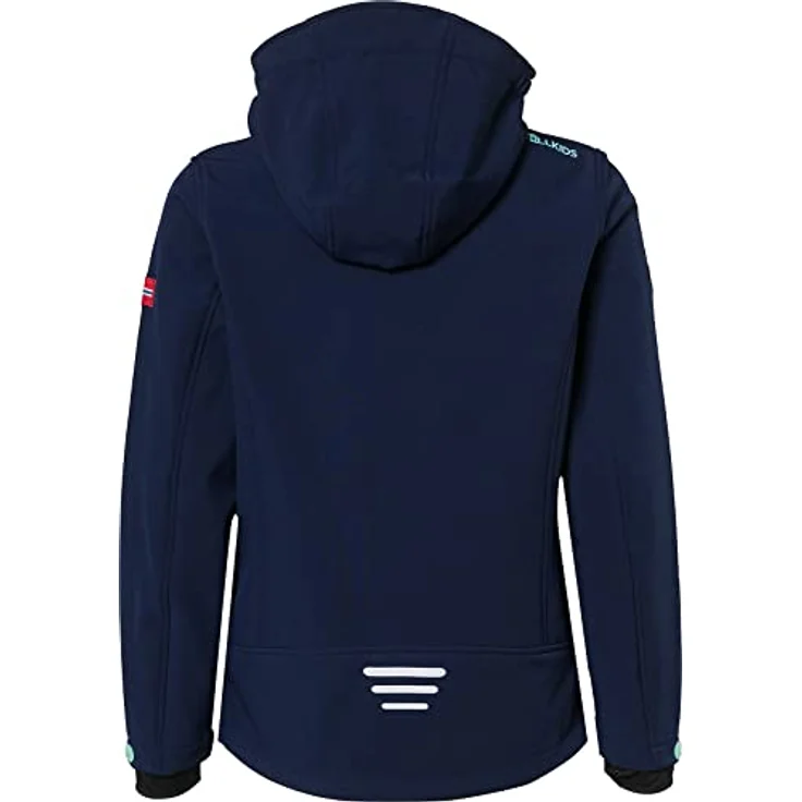 TROLLKIDS Softshelljacke Trollfjord Wasserabweisend, Mädchen, winddicht, flexibel-elastisch, norwegische Flagge, Lonely Troll, Obermaterial wasserdicht, blau – Bild 2