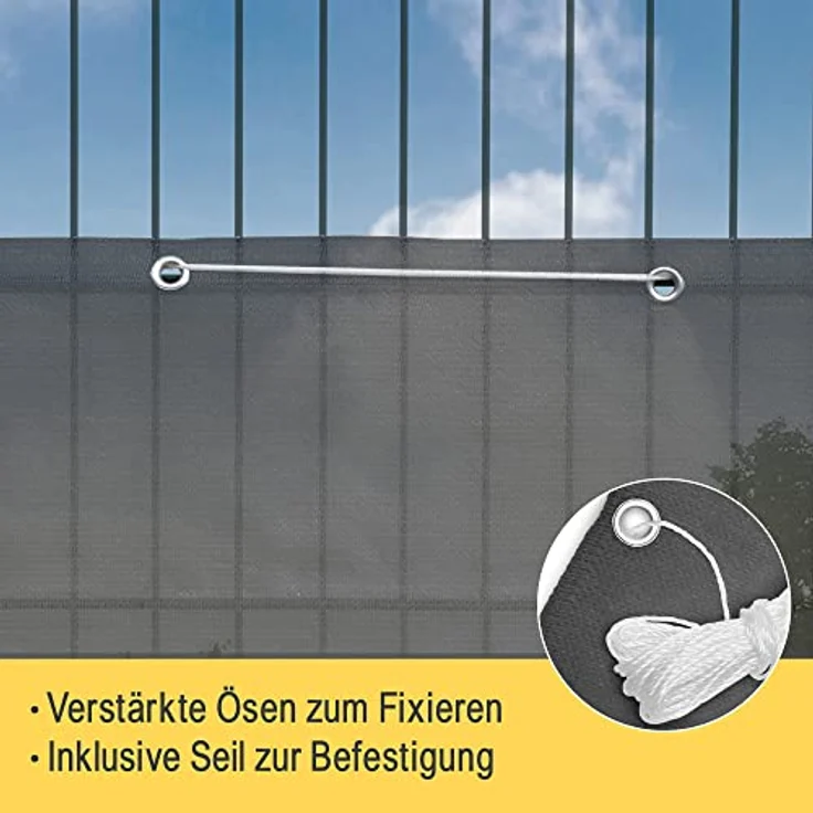 Sol Royal SolVision HDPE Balkonumspannung HB2 300x90cm Anthrazit – Bild 6