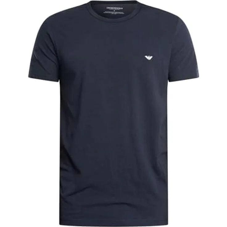 Emporio Armani T-Shirt Casual, Mehrfarbig, Herren, 2er Pack, Rundhalsausschnitt, elastischer Baumwoll-Single-Jersey, Größe S – Bild 6
