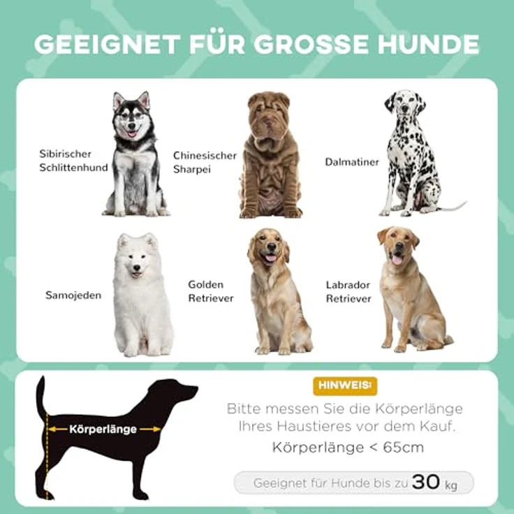 PawHut Erhöhtes Hundebett mit Baldachin, Haustierbett, Outdoor Hundeliege mit Dach, Atmungsaktiv, für große Hunde Hellgrau Oxford 106 x 76 x 94 cm – Bild 3