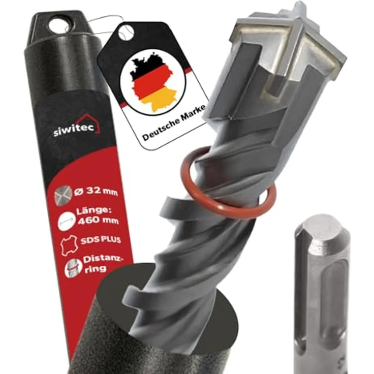 siwitec Betonbohrer SDS PLUS, 32 x 460 mm Hammerbohrer Set für Steinbohrungen – Bild 1