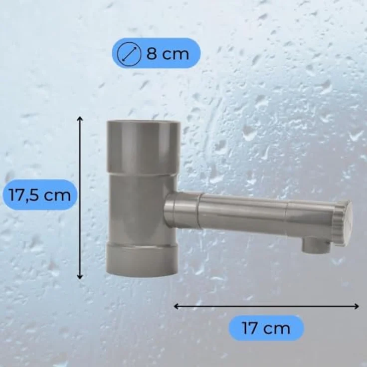 GarPet 2er Set Regendieb Wasserdieb Fallrohr Abzweig mit Hahn, 80 mm, UV-beständig und langlebig für effiziente Regenwassernutzung – Bild 2