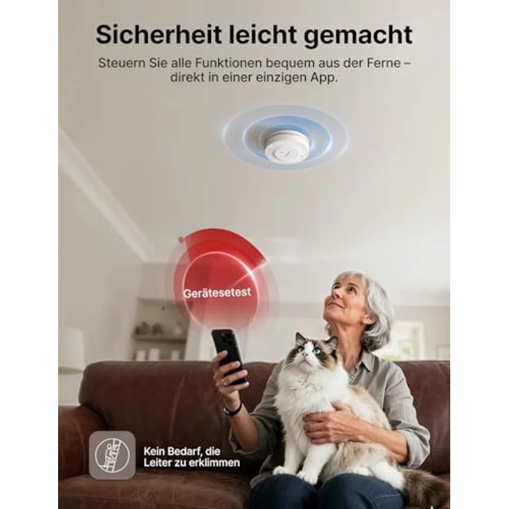 X-Sense SD19-MN61, Smart Rauchmelder mit 10-Jahres-Batterie und App-Verbindung, 6 Stück – Bild 5