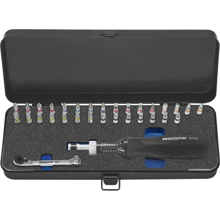 Matador Drehmomentschlüssel, 32-teiliges Werkstatt Drehmoment-Schraubendreher-Set, 1/4" Antrieb, präzise Drehmomentkontrolle von 0,1 bis 1,2 Nm