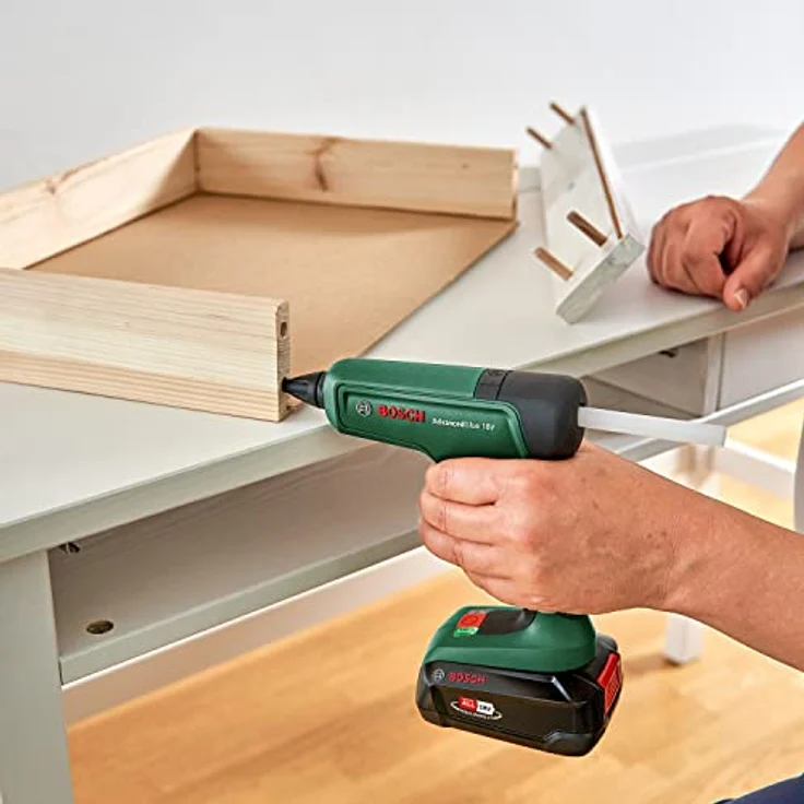 Bosch Akku-Klebepistole AdvancedGlue 18V (ohne Akku; 18V System; 4x Klebestifte; Aufheizen in 90 Sek; Dual-Temp-Modus 130°C - 200°C; im Karton) – Bild 4