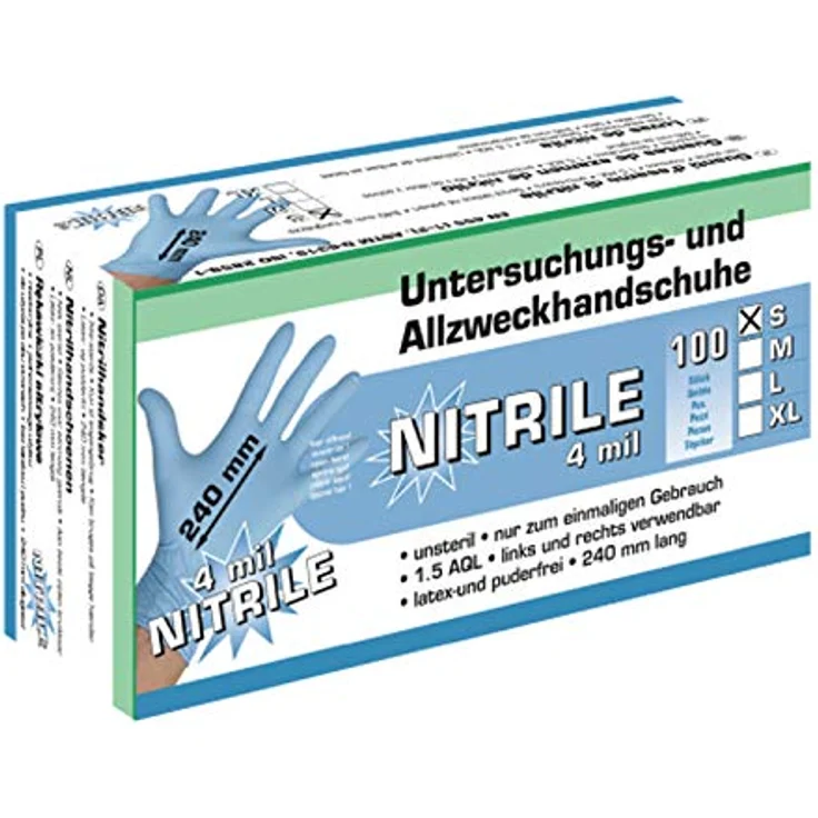 Kerbl Einmalhandschuhe Nitrile, puderfrei, 100 Stk. S – Bild 2