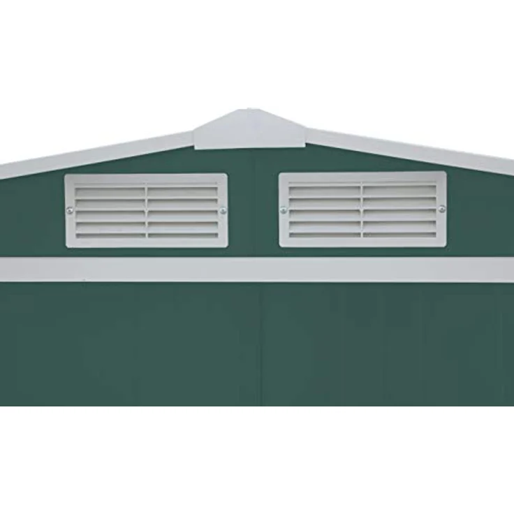 Duramax ECO 8 x 6 (4.37 m²) Metallgerätehaus, feuerverzinktes Metall gerätehaus - Geräteschuppen, verstärkte Dachkonstruktion, wartungsfreier und wetterfester Metallschuppen, Grün – Bild 5