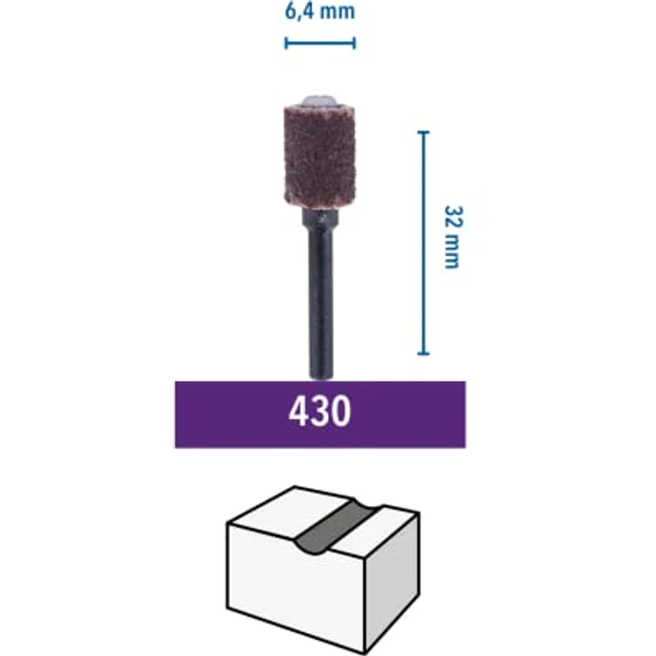 Dremel 430 Schleifband mit Schleifdorn - Zubehörsatz für Multifunktionswerkzeug mit 2 Schleifbänder Ø6,4mm, Körnung 60 zum Schleifen von Aluminium, Plexiglas, Gummi, Edelstahl, Holz, Kunststoff u.v.m. – Bild 2