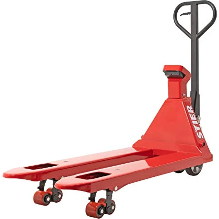 STIER Wiege-Hubwagen elektrisch mit Drucker, 2000kg Tragkraft, 1kg-Anzeigeschritte, Gabellänge 1150 mm, IP65 geschütztes Display – Bild 3