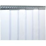 Zettl GmbH PVC Streifenvorhang Lamellen 2x200mm Höhe 2,5m x Breite 1,65m, transparent, fertig vormontiert, verzinkt, Stallvorhang, PVC Lamellenvorhang