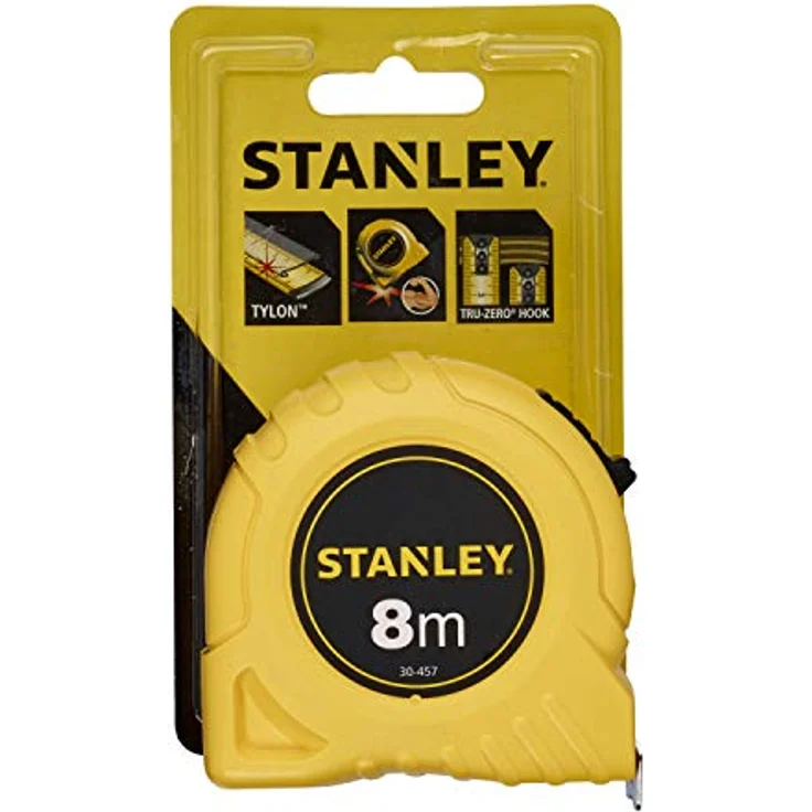 Stanley Bandmass (8 m, extra-starkes gebogenes Band, Polymer-Schutzschicht, Endhaken dreifach vernietet) 0-30-457 – Bild 7