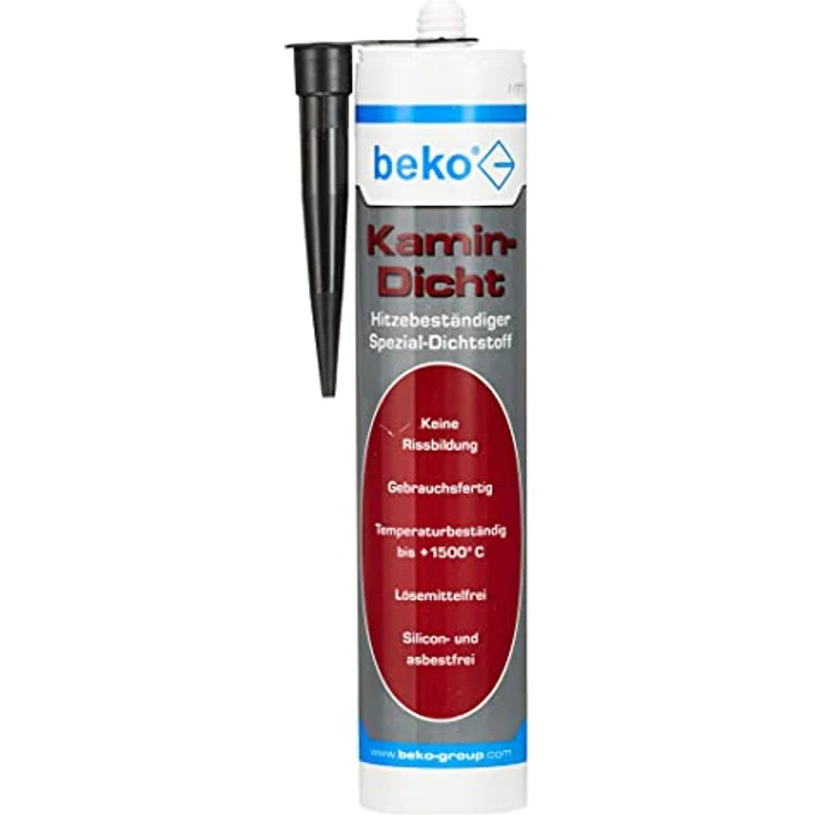 beko Kamin-Dicht 310 ml schwarz, Hitzebeständiger Spezial-Dichtstoff bis +1.500° C, Aushärtezeit 4-5 mm/Tag – Bild 1