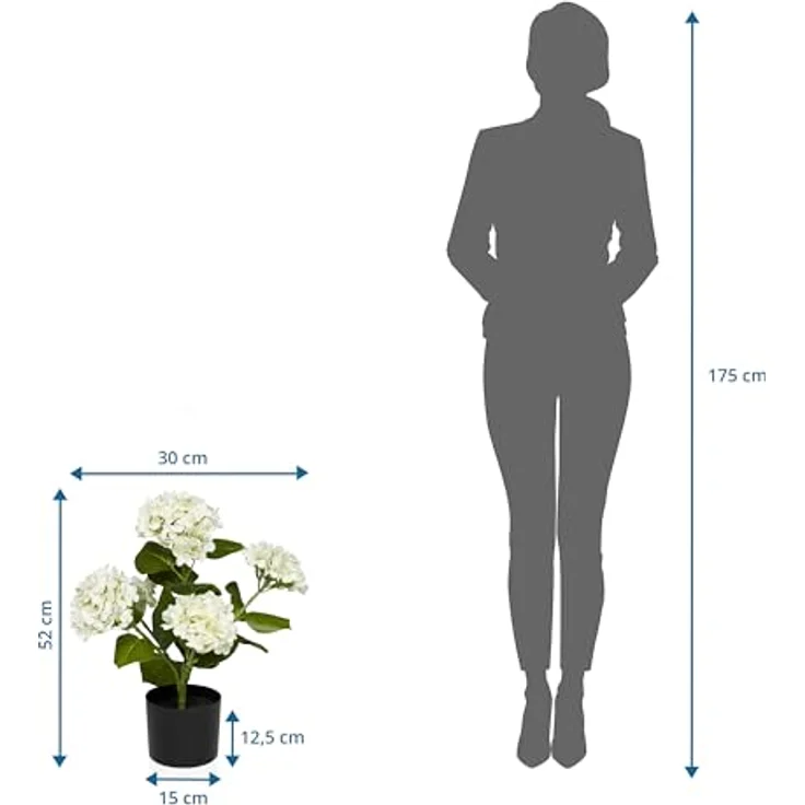 Kunstpflanze Kunstpflanze HYDRANGEA Kunststoff Hortensie, hjh OFFICE, Höhe 52.0 cm, Künstliche Pflanze Kunstblume, Deko Blume Hortensie – Bild 5