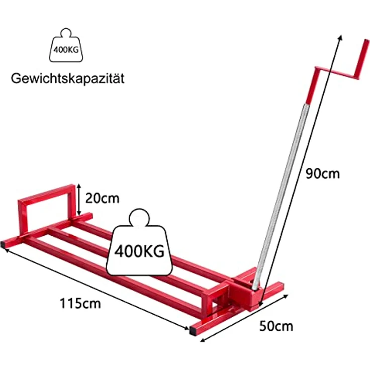 COSTWAY Rasentraktor Hebevorrichtung 400kg, stufenlos verstellbar – Bild 6