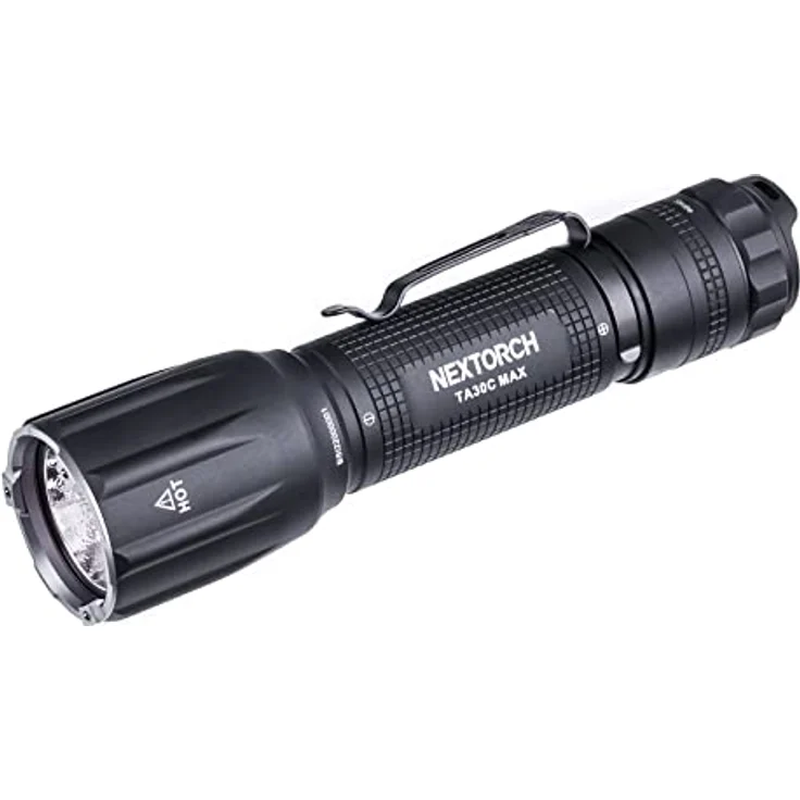 Nextorch TA30C MAX, taktische Taschenlampe mit 3000 ANSI Lumen, USB-C Akku 5000mAh, wasserdicht IPX8, stroboskopfähig, schwarz – Bild 3