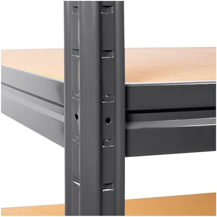 STIER Schwerlast-Fachbodenregal, maximiale Fachlast 600kg, HxBxT 1770x1600x450 mm, Lagerregal, Werkstattregal, Werkzeugregal, Kellerregal, Steckregal, stabiles Stahlgestell, einfach zu montieren – Bild 4