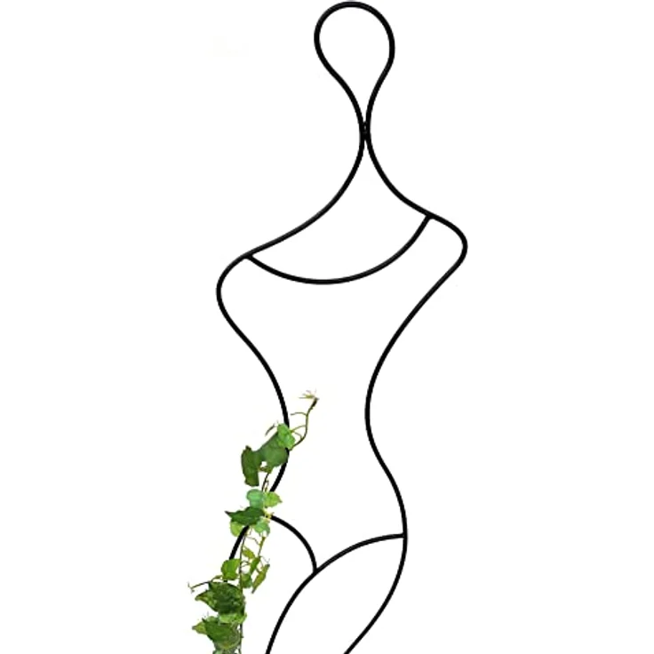 DanDiBo Design Rankhilfe Metall Rankgitter 140 cm Schwarz Frau Gracia Kletterhilfe Bodenstecker Blumenhalter Ranksäule – Bild 3