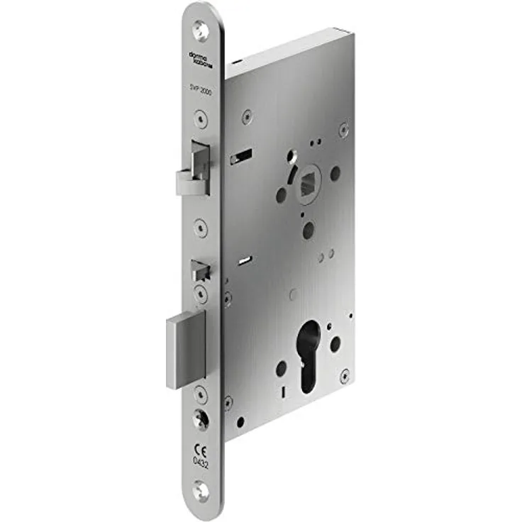 KABA Fluchttürschloss DORMA SVP 2277, 65 mm Dornmaß, universal, Edelstahl rostfrei, Stulp 24 mm