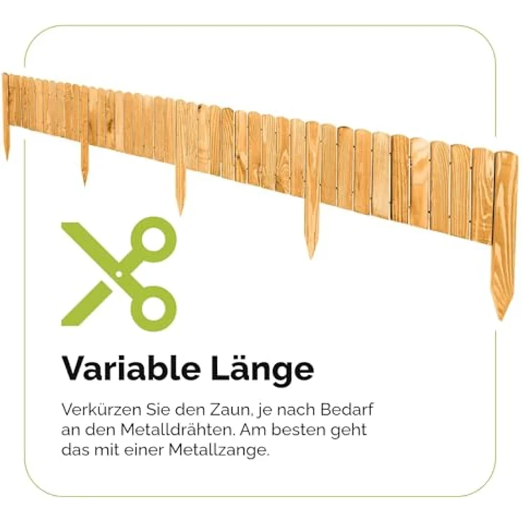 Garronda Rasenkante Beeteinfassung aus Holz, flexibles Rollborder 200 x 30 cm, hellbraun, für Garten und Beetbegrenzung – Bild 4