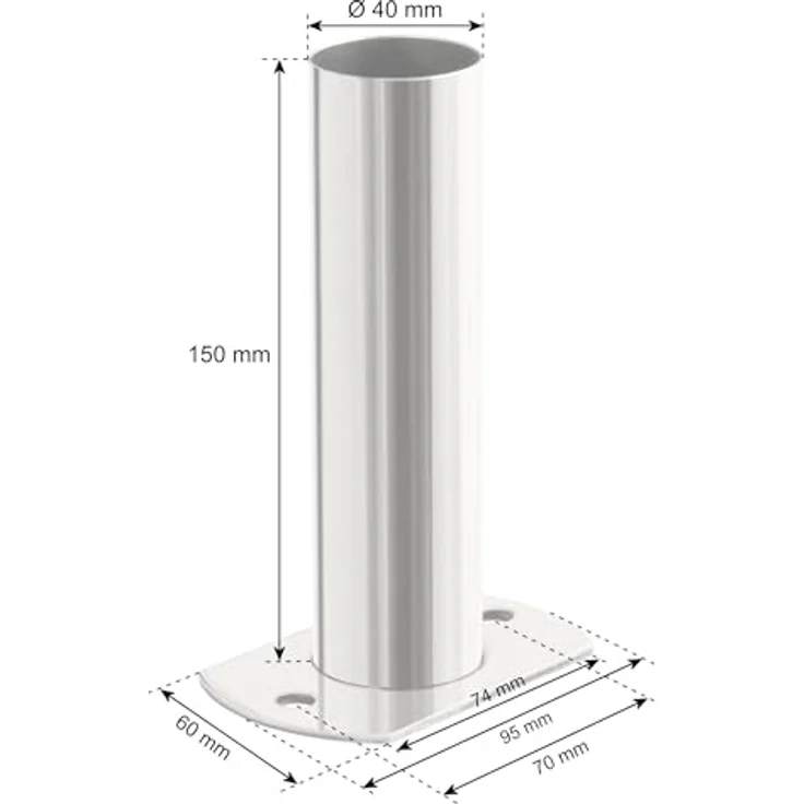 Zelsius Edelstahl Poolleiter Halterung | Ø 40 mm | Montageset für Pool Leiter mit Flanschrohr | Hülse für Schwimmbadleiter | Flansch Leiterhalterung stabil, Poolzubehör – Bild 2