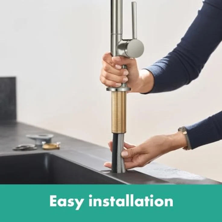 hansgrohe Talis M54 Einhebel-Küchenmischer, Komfortzone 270, L-Auslauf, Edelstahl Finish, schwenkbarer Auslauf, inklusive Temperaturbegrenzung – Bild 4