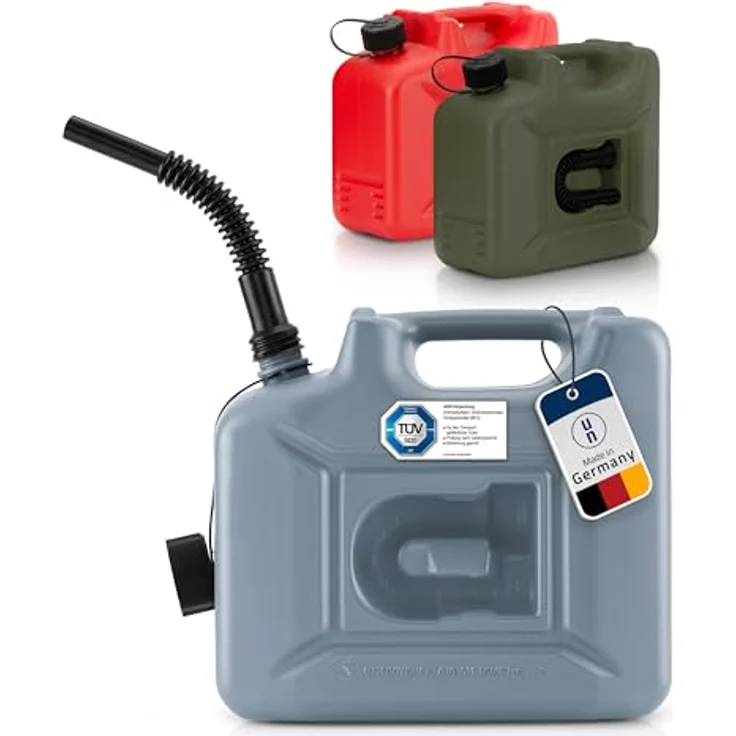 hünersdorff Kraftstoff-Kanister PROFI 10l, UN-zugelassen für Benzin und Diesel, TÜV-geprüfte Produktion, grau – Bild 5