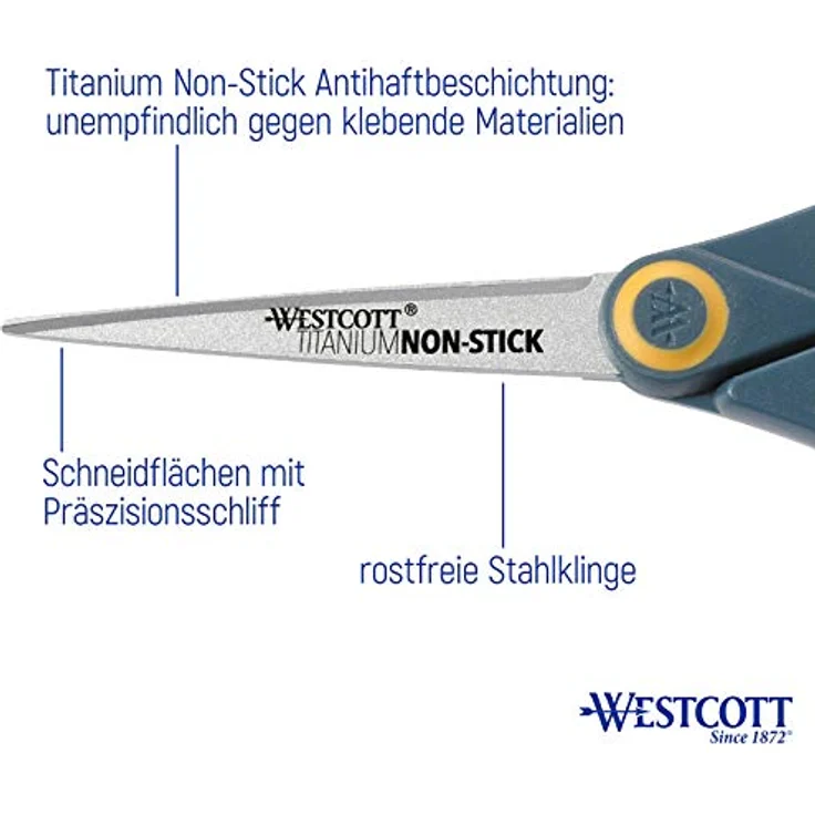 Westcott Schere Titanium Non Stick E-3367000 Softgrip 18cm – Bild 3