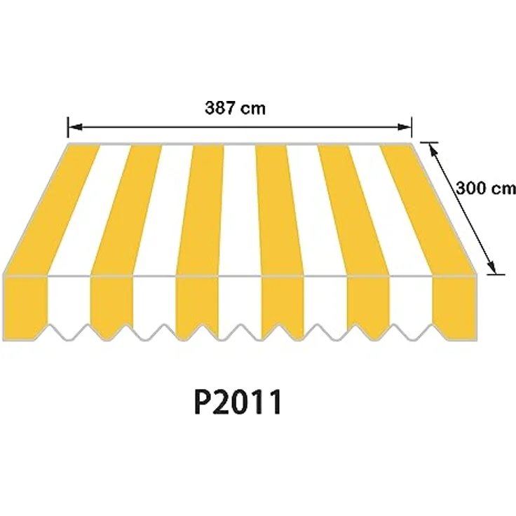 home Trends Markisenstoff Markise mit Volant 4 x 3 m Markisenbespannung ersatzstoff 387 x 300cm Balkon Markise wasserabweisend & Sonnenschutz Ersatz Markisentuch P2011 – Bild 3