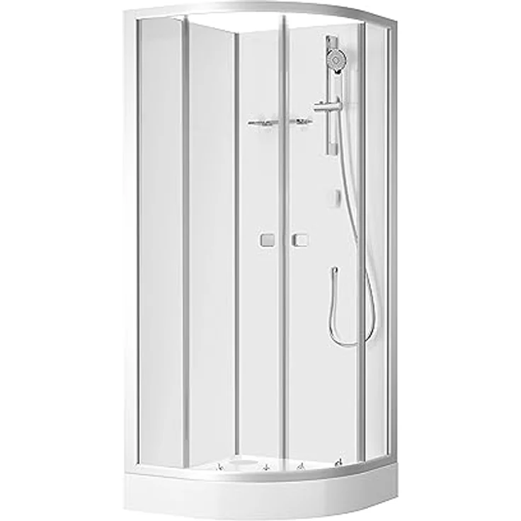 Marwell Komplettdusche Shower Fresh Round, BxT: 85x85 cm, mit Gleittüren, silber-matt – Bild 2