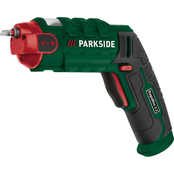 PARKSIDE® 4 V Akku-Wechselbitschrauber »Rapidfire 2.2«, mit integrierter Bitwechseltrommel, LED-Werkstückbeleuchtung und ergonomischem Softgrip