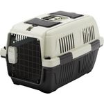 Dehner Tiertransportbox Lieblinge Dino, für kleine Hunde / Katzen, 37 x 35 x 57 cm, grau, robust und pflegeleicht