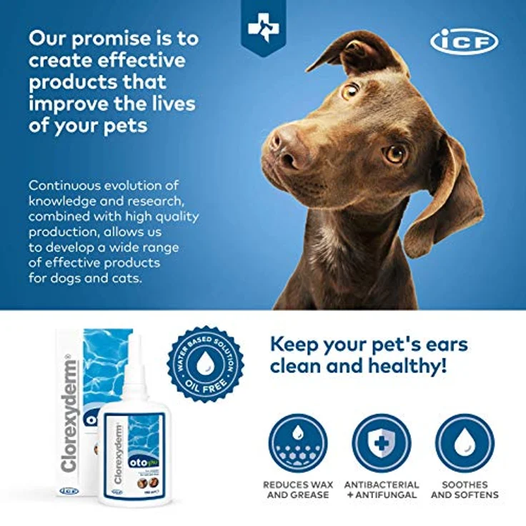 ICF Clorexyderm Oto Più Ohrreiniger für Hunde und Katzen, 150 ml - Saurer Ohrreiniger zur Therapiebegleitung bei Malassezien-Otitis, pH-neutral, schonende Reinigung - Preisvergleich – Bild 5