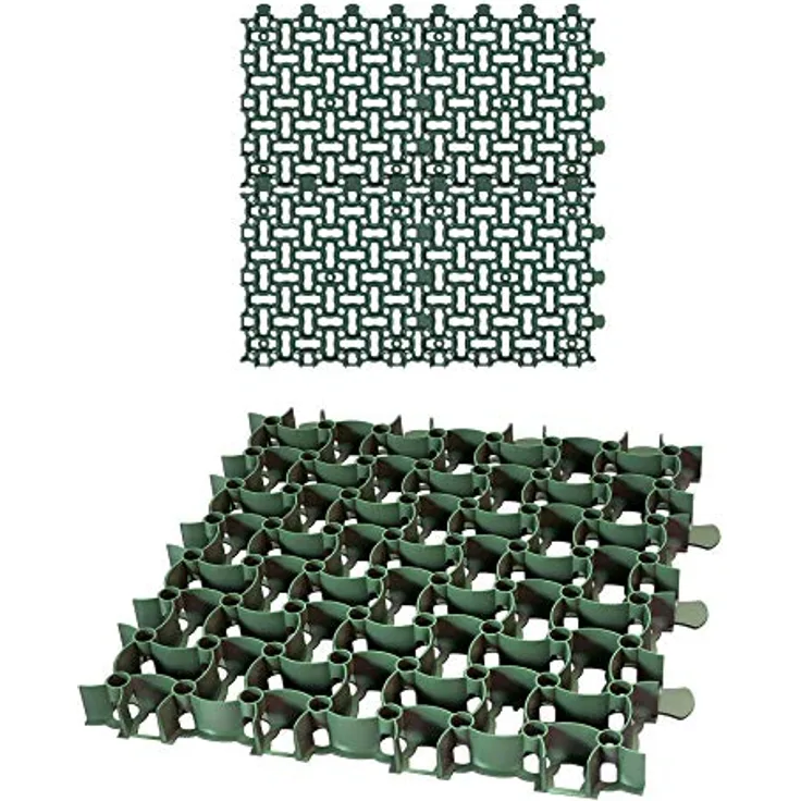 BigDean 4X Rasengitter Paddockplatte 50x50 cm Reitplatzmatten Rasenmatten Rasenwaben Kiesgitter Parkplatzrasen 1 m²
