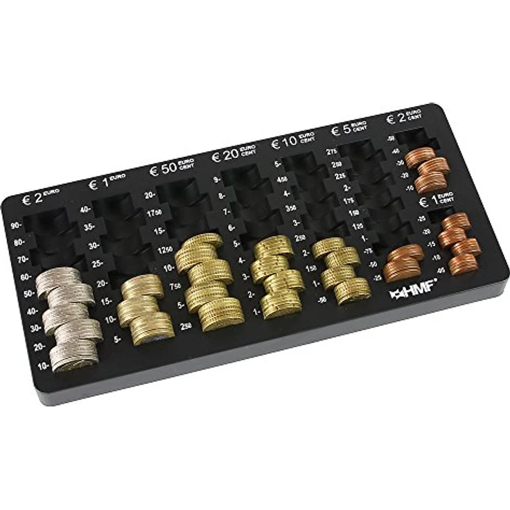 HMF 282-02 Euro-Münzzählbrett abgeschrägt, 27,5 x 13,0 x 3,0 cm , schwarz - Preisvergleich – Bild 3