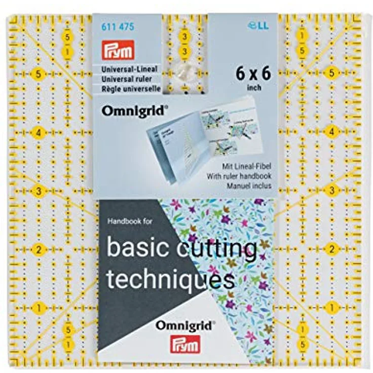 Prym 611475 Universal 6 x 6 inch Omnigrid Lineal, Kunststoff, transparent