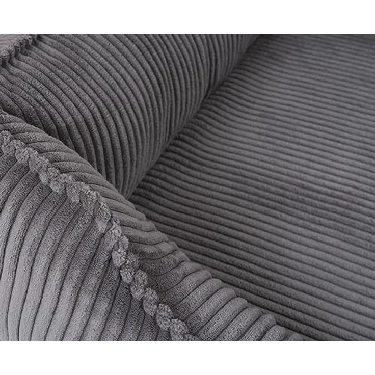 Knuffelwuff orthopädisches Hundebett aus Cord mit Handwebcharakter Nunavut M-L 85 x 63cm Grau - Abnehmbarer Bezug - waschbar - für große, mittelgroße und kleine Hunde – Bild 3