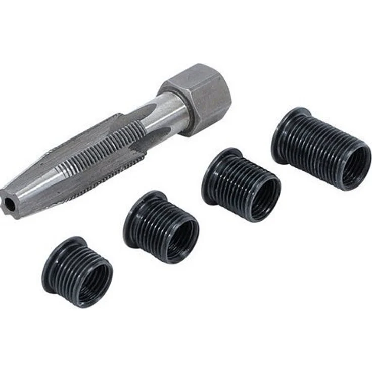 BGS technic Bohrer- und Bitset 165, Gewindeschneider M12 x 1,0 und Gewindeeinsätze M10 x 1,0, 5-teilig – Bild 1