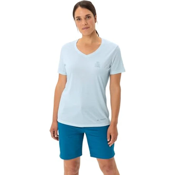 Vaude Skomer Print T-Shirt III, Damen Freizeit- und Wander-Shirt in Blau, reguläre Passform, schnell trocknend, geruchsneutralisierend, nachhaltige Materialkombination – Bild 3