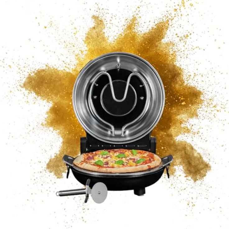 CHEF CUISINE International Pizzaofen Chef Cuisine Pizza Maker, 1.200 W, regelbare Ober-/Unterhitze, Keramik-Pizzastein Ø 31 cm, Sichtfenster, inkl. Pizzaheber und Pizzaschneider – Bild 1