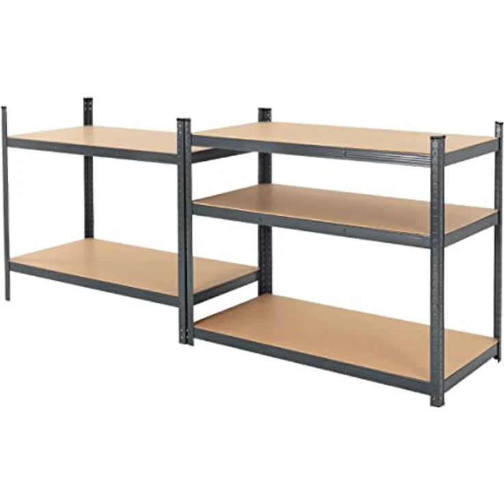 ECD Germany Werkstattregal Schwerlastregal 200x100x60 cm, Anthrazit, belastbar bis 875 kg, mit 5 MDF Holz Böden – Bild 4