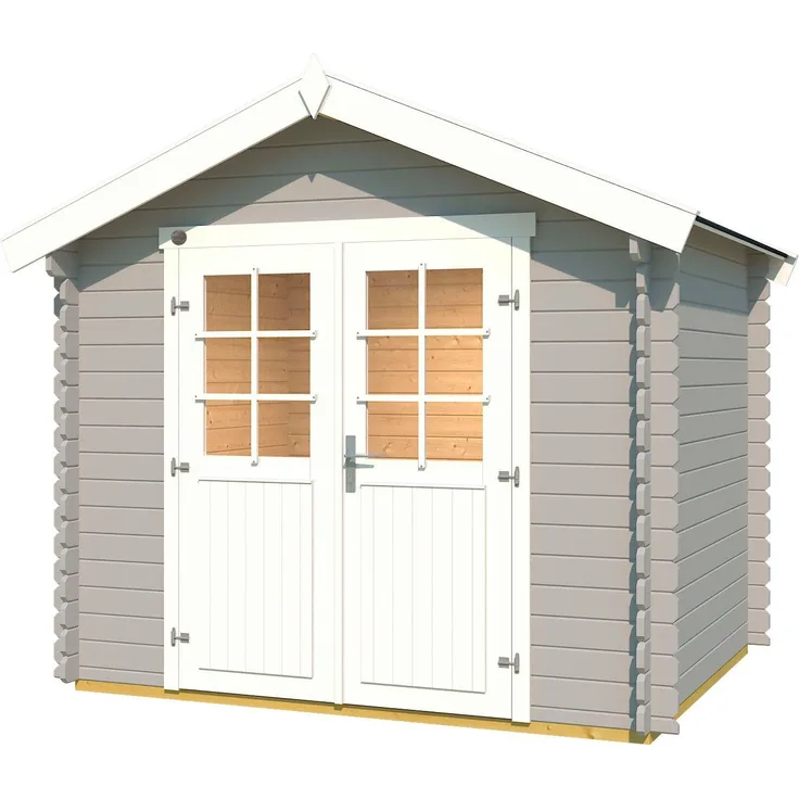 weka Gartenhaus 209 Gr.1,5 hellgrau, BxT: 288x234 cm - Hochwertiges Fichtenholz, 16 mm Dachbretter, 28 mm starke Wände
