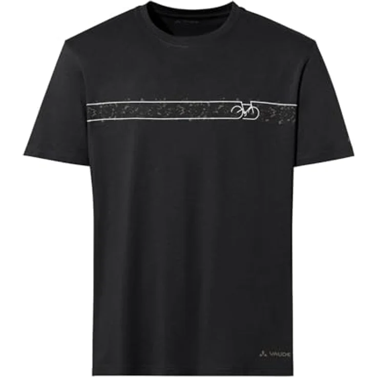 Vaude Cyclist T-Shirt V, Herren Shirt aus 70% Baumwolle und 30% Polyester, atmungsaktiv und schnell trocknend, Schwarz, Größe S – Bild 1