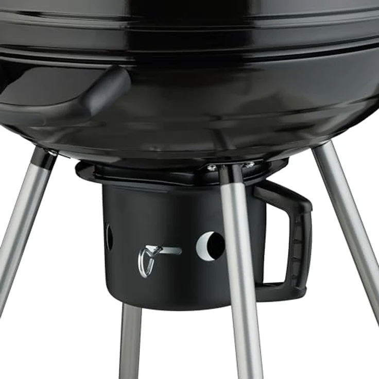 Relaxdays XXL Kugelgrill mit Rädern, Mobiler Holzkohlegrill mit Deckel und Thermometer, Schwarz – Bild 8
