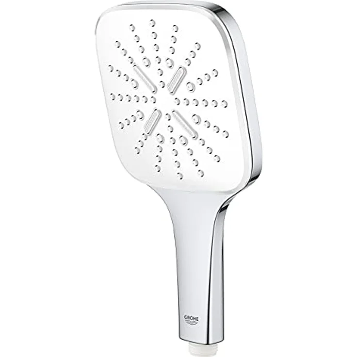 GROHE Rainshower SmartActive 130 Cube Handbrause, Moon White/Chrom, 3 Strahlarten, 8,5 l/min, DripStop, Antikalk-System – Bild 2