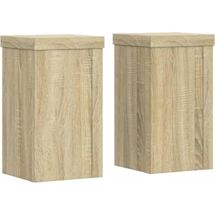vidaXL Blumenständer Pflanzenständer 2 Stk. Sonoma-Eiche Holzwerkstoff 10x10x18 cm (2 St) – Bild 2