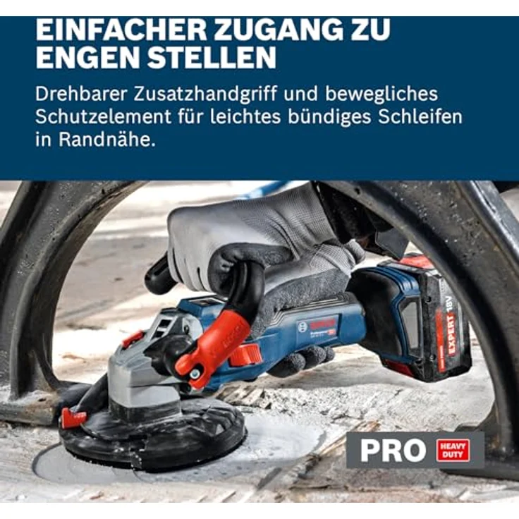 Bosch Professional Akku-Betonschleifer GBR 18V-15 S, bürstenlos, mit Zubehör und L-BOXX, für Beton und Stein – Bild 5
