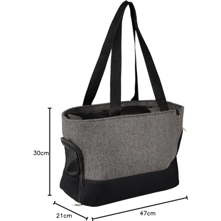 Flamingo Tiertransporttasche Tragetasche Cilou Brigitta grau, Maße: 47 x 21 x 30 cm – Bild 4