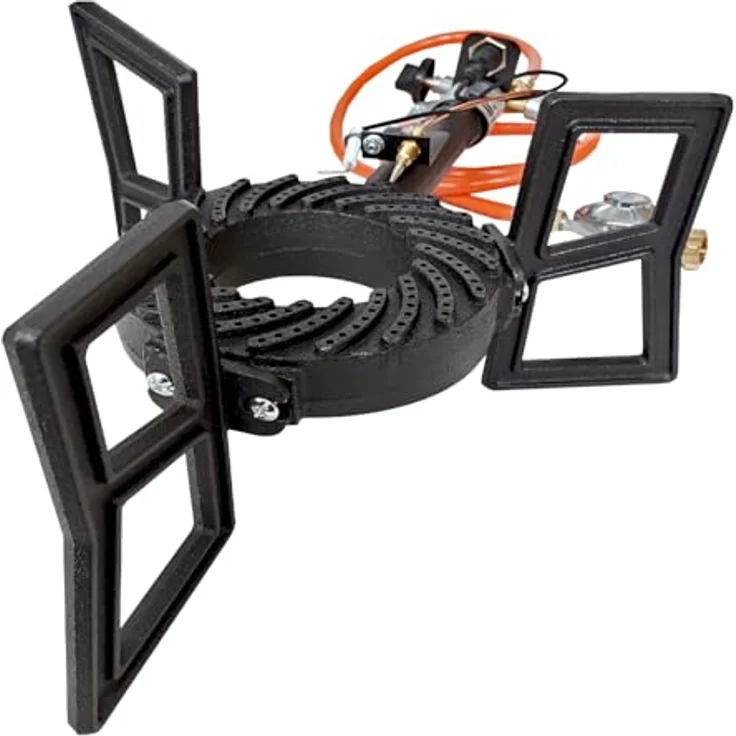 Grillpeter Utschak Nurlan Ø50 cm Kazan 22L, Gasbrenner 6,5 kW mit Abdeckhaube, schwarz – Bild 5